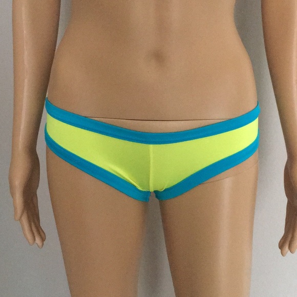 Neon blue and yellow exotic dance set - Picture 3 of 5